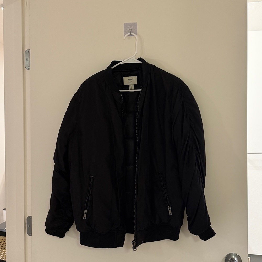 Forever 21 Black Bomber Jacket